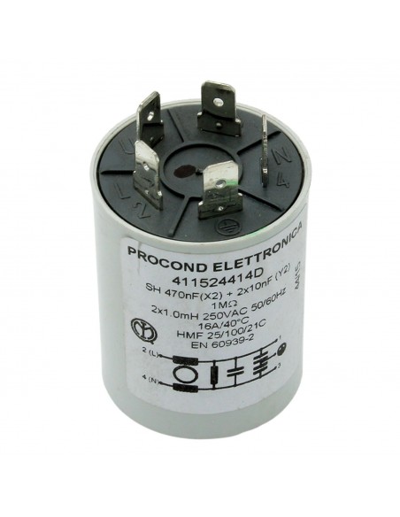 Filtre anti bruit lave-vaisselle 5 contacts 0,47µF 250V UNIV.