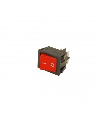 Interrupteur rouge petit électroménager 4 contacts I-O 22x30mm U