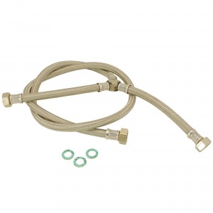 W.M. stainless steel inlet hose Ø12x17 a Y 3/4F - 3/4F-3/4F