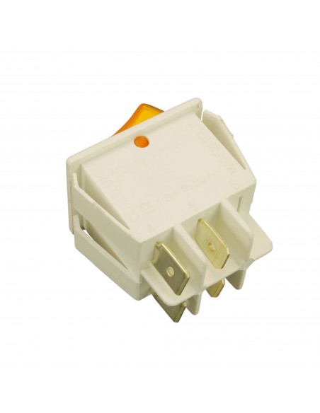 Interrupteur jaune bipolaire 16A 250V 4contacts 22x30 UNIVERSEL