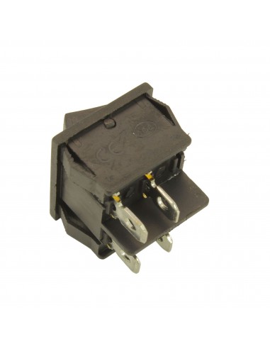 Interruttore bipolare 10A 250V 4 contatti 22x19mm nero