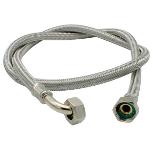 Tubo carico Lavatrice inox 2,00mt Ø12x17 3/4F-3/4F 90° conf