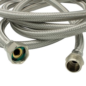 Prolunga Tubo carico Lavatrice inox 2,50mt Ø12x17 3/4M-3/4F conf 2