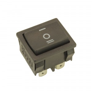 Interrupteur noir bipolaire 10A 250V 6contacts 22x19mm UNIVERSEL