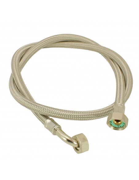 Edelstahlzulaufschlauch Waschm. 2,00m Ø12x17 3/4F-3/4F 90° UNIV