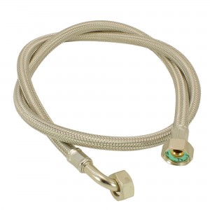 Tubo carico Lavatrice inox 2,50m Ø12x17 3/4F-3/4F 90° Un