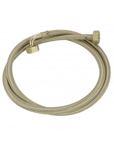 Inlet hose stainless steel 1,50m Ø9x13 3/4F-3/4F 90° food conta