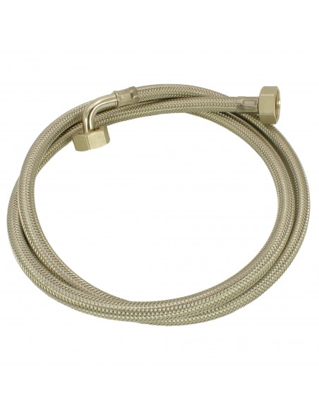 Inlet hose stainless steel 2,00m Ø9x13 3/4F-3/4F 90° food cont