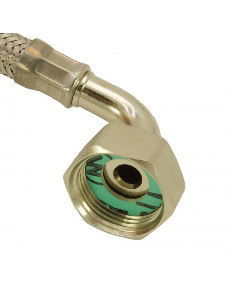 Inlet hose stainless steel 2,00m Ø9x13 3/4F-3/4F 90° food cont