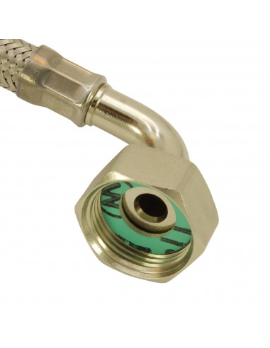 Inlet hose stainless steel 2,50m Ø9x13 3/4F-3/4F 90° food cont Inlet hose stainless steel 2,50m Ø9x13 3/4F-3/4F 90° food cont