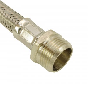 Rallonge tuyau charge inox lave-linge 0,50m Ø12x17 3/4M-3/4F 2