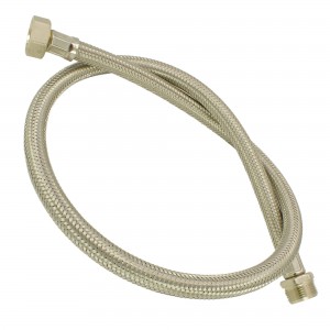 Rallonge tuyau charge inox lave-linge 1,50m Ø12x17 3/4M-3/4F