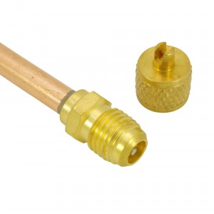 Tubo cobre frigorífico 100 mm Ø6mm con válvula 2