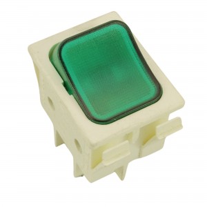 Bipolar swich 16A 250V 4 terminals  22x30mm green light UNIVERS