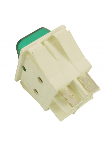 Bipolar swich 16A 250V 4 terminals  22x30mm green light UNIVERS
