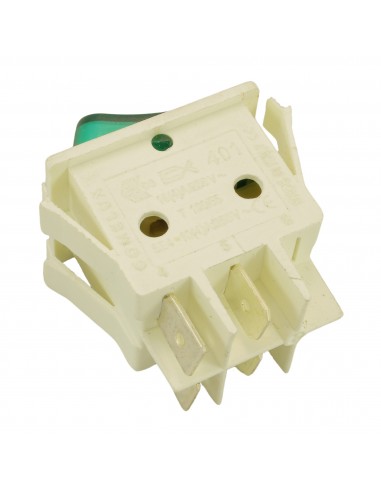 Bipolar swich 16A 250V 4 terminals  22x30mm green light UNIVERS Bipolar swich 16A 250V 4 terminals  22x30mm green light UNIVERS