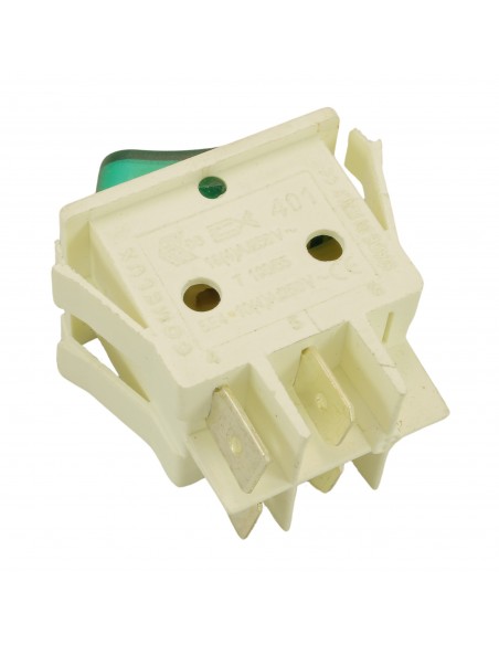 Bipolar swich 16A 250V 4 terminals  22x30mm green light UNIVERS