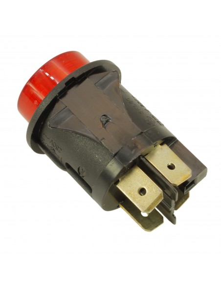 Pulsante 10A 250V 4 contatti luminoso rosso Universale