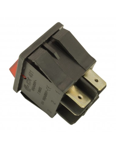 Bipolar swich 8A 250V 4 terminals 22x30mm red light UNIVERSAL Bipolar swich 8A 250V 4 terminals 22x30mm red light UNIVERSAL