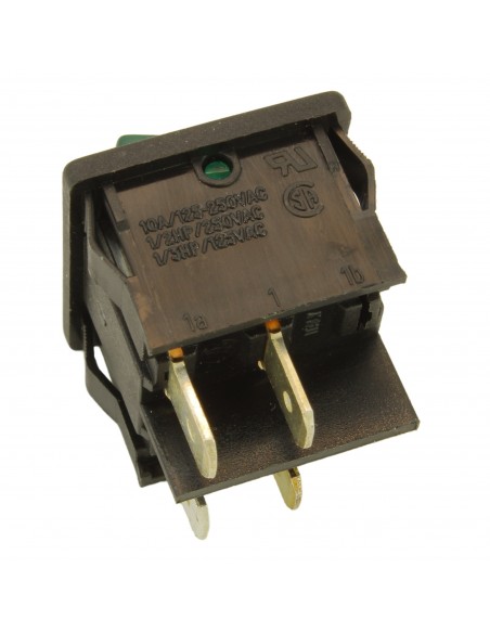 Interruptor bipolar verde 10A 250V 4 contactos 22x19mm UNIVERSAL