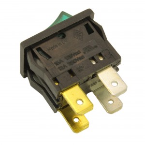 Bipolar swich 12A 250V 4 terminals  13x19mm green light UNIVERS 2