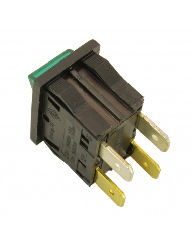 Interruptor bipolar verde 12A 250V 4 contactos 13x19mm UNIVERSAL Interruptor bipolar verde 12A 250V 4 contactos 13x19mm UNIVERSAL