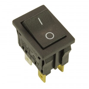Interrupteur noir bipolaire 12A 250V 4contacts 13x19mm UNIVERSEL