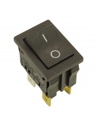 Interruptor bipolar negro 12A 250V 4 contactos 13x19mm