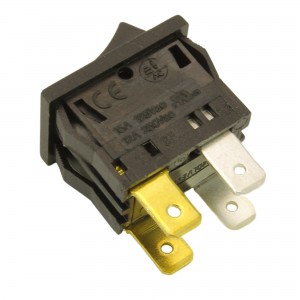 Interrupteur noir bipolaire 12A 250V 4contacts 13x19mm UNIVERSEL 2