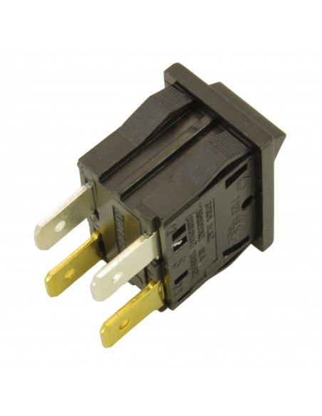 Interruttore bipolare 12A 250V 4 contatti 13x19mm nero