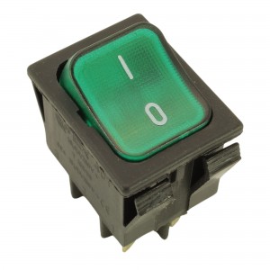 Unipolar swich 16A 250V 4 terminals 22x30mm green light UNIVERS