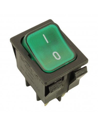 Unipolar swich 16A 250V 4 terminals 22x30mm green light UNIVERS