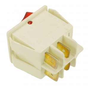 Leuchtwippschalter rot 2-polig 16A 250V 4 Anschlüsse UNIVERSAL 2