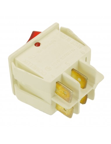 Interrupteur rouge bipolaire 16A 250V 4contacts 22x30 UNIVERSEL Interrupteur rouge bipolaire 16A 250V 4contacts 22x30 UNIVERSEL