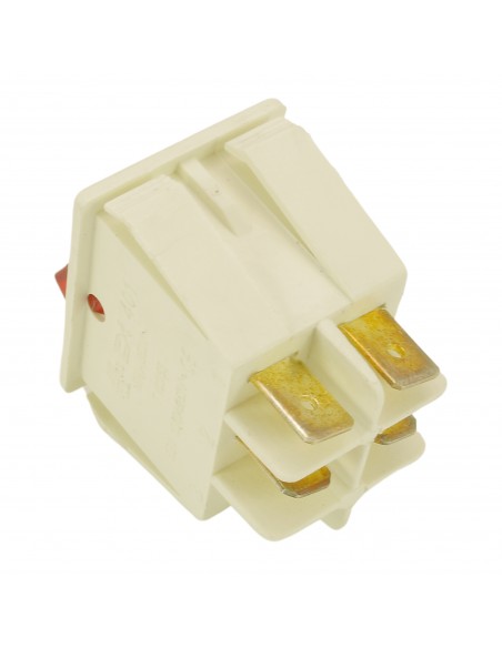 Bipolar swich 16A 250V 4 terminals  22x30mm red light UNIVERSAL