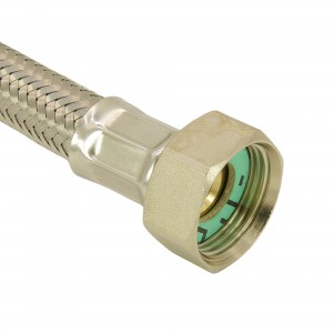 Tubo carico Lavatrice inox 1,00m Ø12x17 3/4F-3/4F 90° Un 2