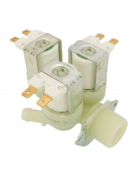 Electroválvula 3 vías lavadora 180° 230V Ø12mm BRANDT 55X8397