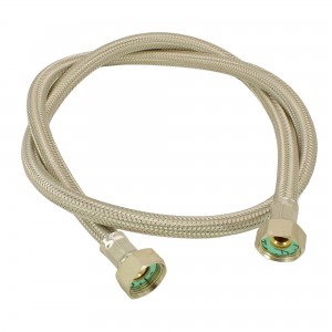 W.M. stainless steel inlet hose 1,50m Ø12x17 3/4F-3/4F UNIV