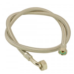 Tuyau charge inox lave-linge 3,50m Ø12x17 1/2F-3/4F 90° UNIV.