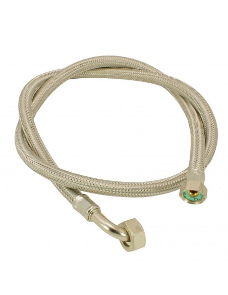 Tubo carico Lavatrice inox 2,50m Ø12x17 1/2F-3/4F 90° Un
