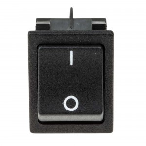 Leuchtwippschalter 2-polig 16A 250V 4 Anschlüsse 22x30mm Schwarz