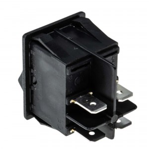 Interruttore bipolare 16A 250V 4 contatti 22x30mm nero 2