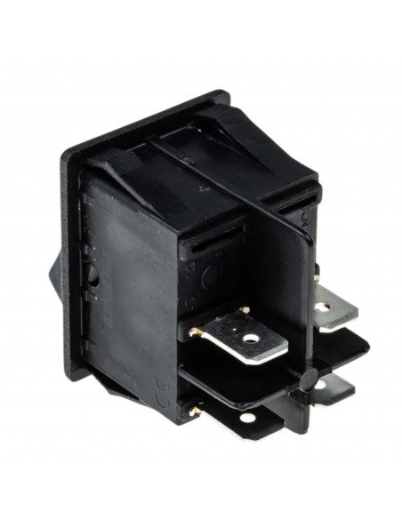 Interruttore bipolare 16A 250V 4 contatti 22x30mm nero